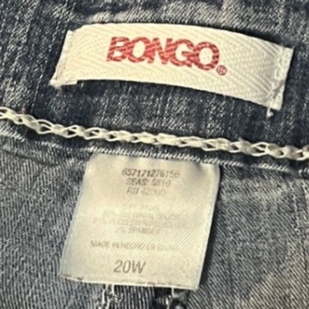 Bongo Womens Plus Size 20W Distressed Straight Leg Jeans Medium Wash Blue Denim - Picture 4 of 7